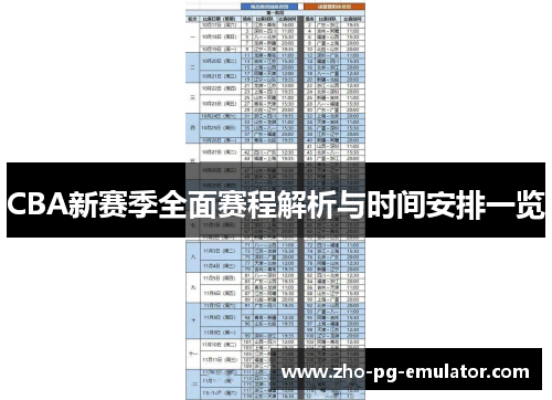 CBA新赛季全面赛程解析与时间安排一览
