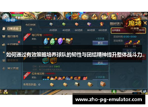 如何通过有效策略培养球队的韧性与团结精神提升整体战斗力